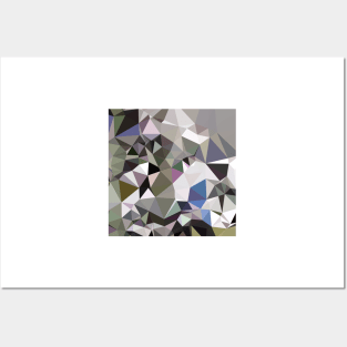 Davy Grey Abstract Low Polygon Background Posters and Art